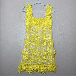 Costarellos crochet Floral Mini Dress size 34
